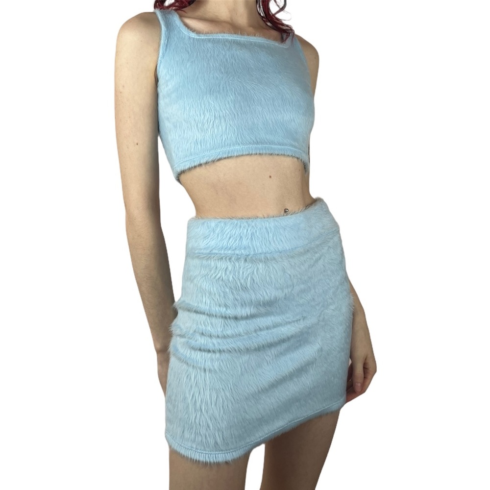 Baby Blue Faux Fur Set